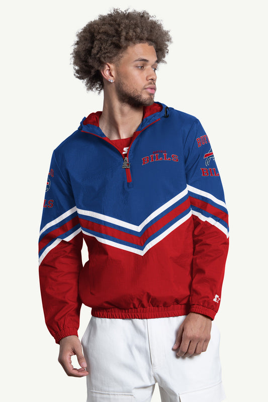 MENS BUFFALO BILLS  FAIR  FAIR PLAY HALF ZIP HOODED PULLOVER