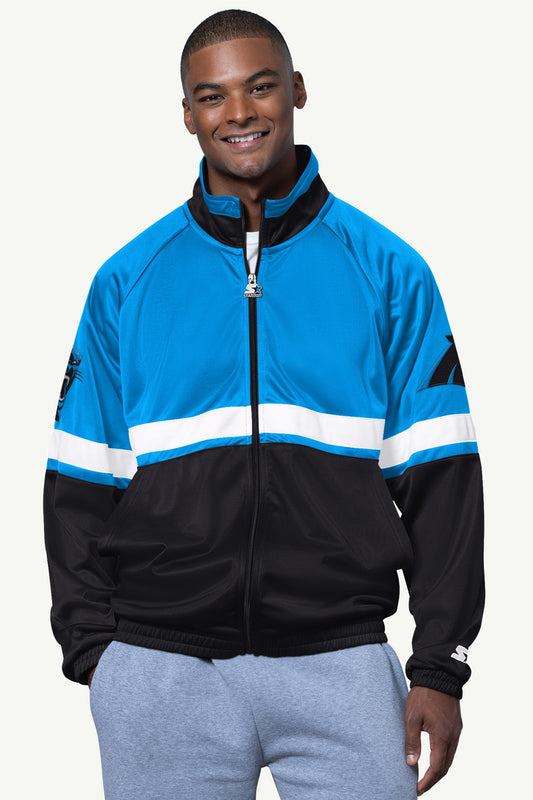 MENS CAROLINA PANTHERS VETERAN TRACK JACKET