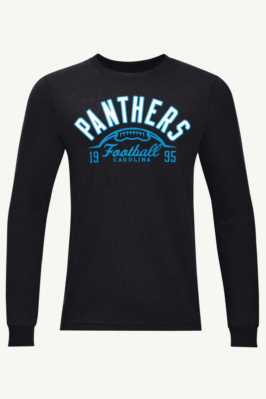 MENS CAROLINA PANTHERS HALF BALL LONG SLEEVE T SHIRT