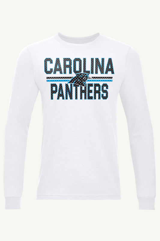 MENS CAROLINA PANTHERS MESH LOOK LONG SLEEVE T SHIRT