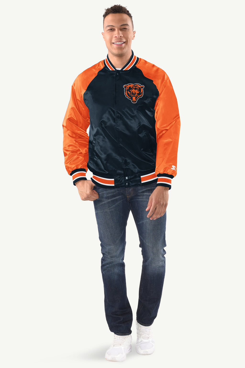 MENS CHICAGO BEARS INDUCTEE SATIN VARSITY JACKET