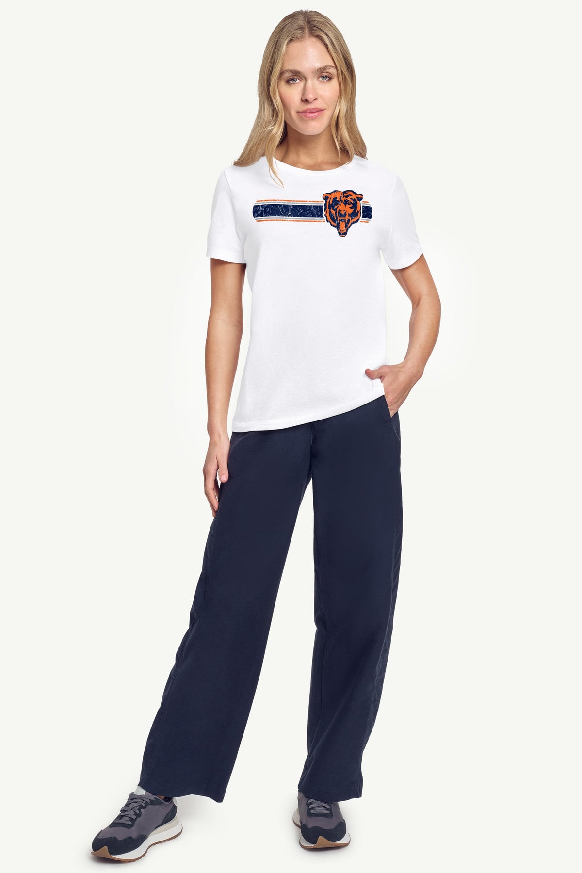 WOMENS CHICAGO BEARS STRIPE T SHIRT