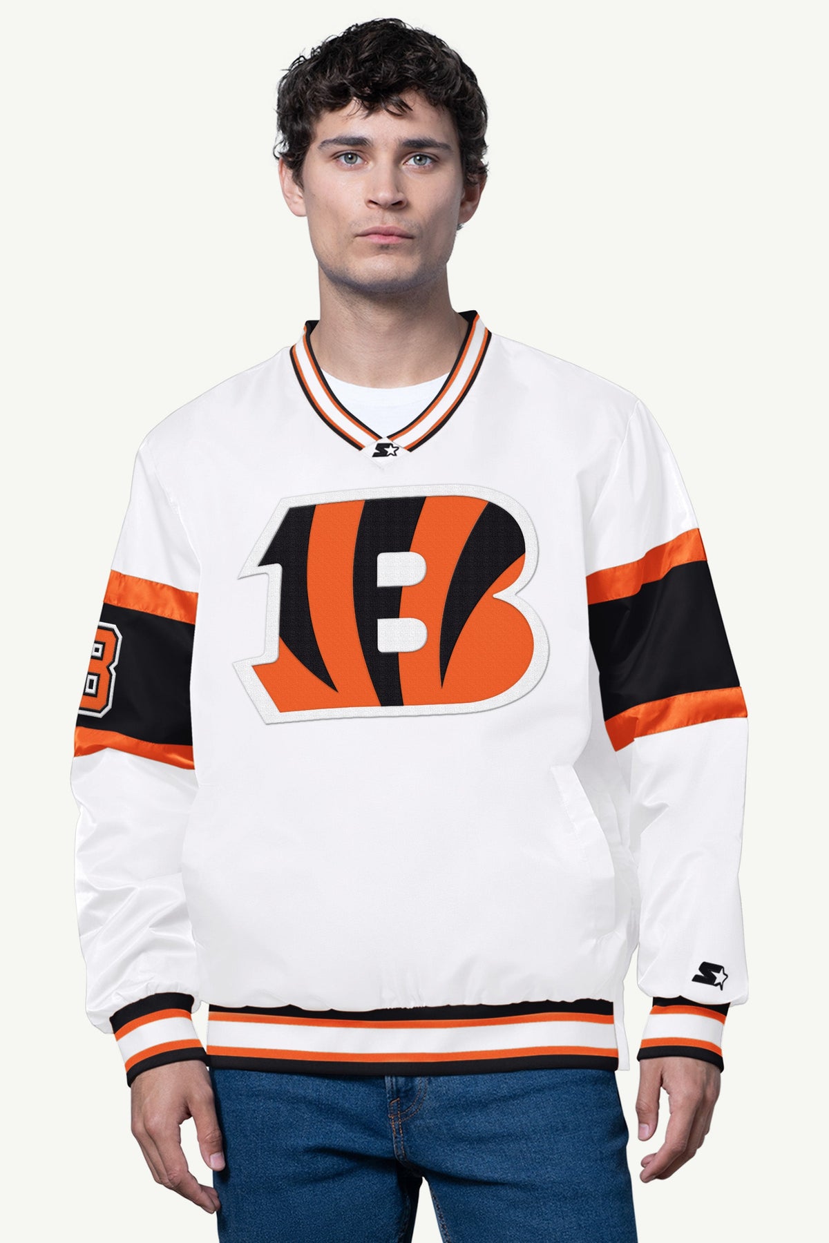 MENS CINCINNATI BENGALS SIGNAL COLLAR PULLOVER