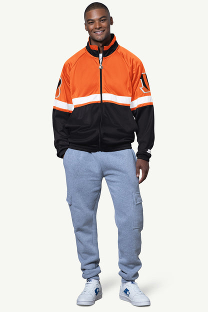 MENS CINCINNATI BENGALS VETERAN TRACK JACKET