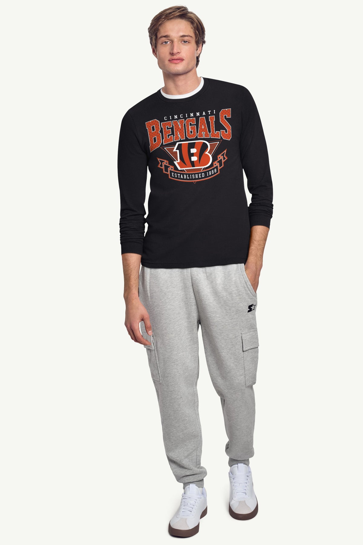 MENS CINCINATTI BENGALS 80's INSPIRED LONG SLEEVE T SHIRT