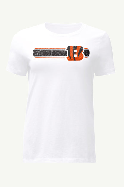 WOMENS CINCINATI BENGALS STRIPE T SHIRT