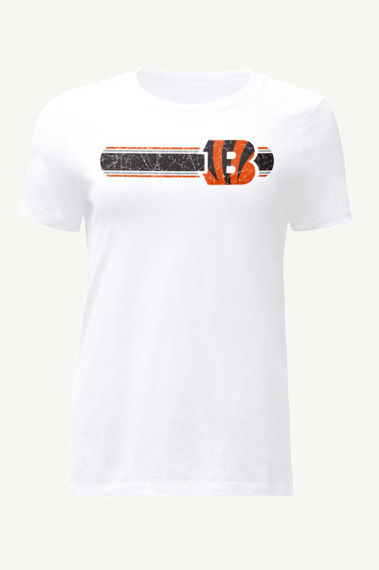 WOMENS CINCINATI BENGALS STRIPE T SHIRT