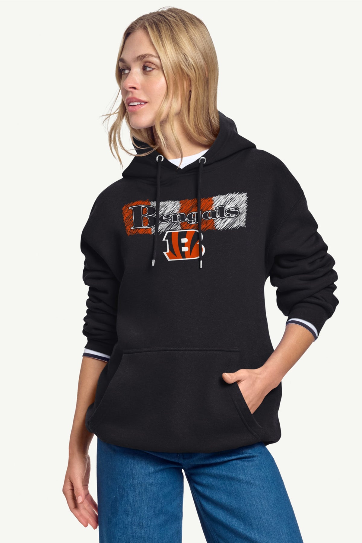 WOMENS CINCINATI BENGALS COLOR SHADING HOODIE