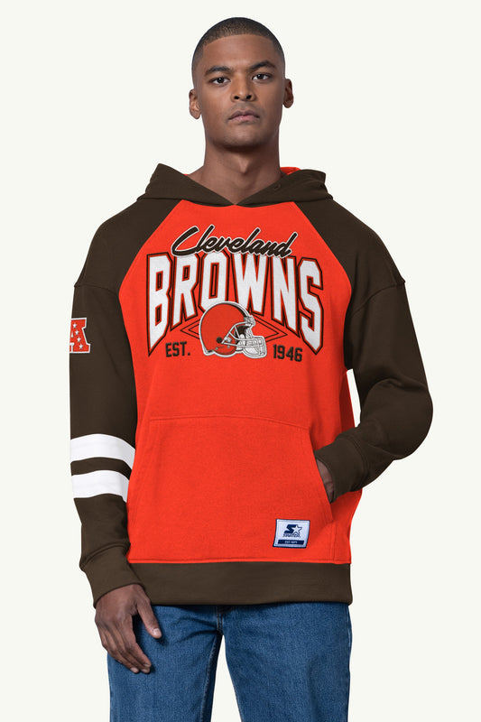 MENS CLEVELAND BROWNS INTERCEPTION COLORBLOCK HOODIE