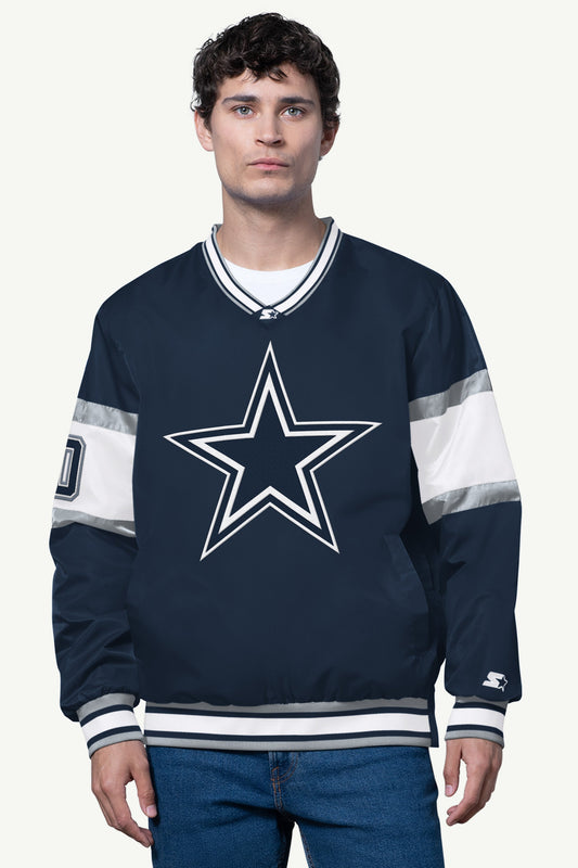 MENS DALLAS COWBOYS SIGNAL COLLAR PULLOVER