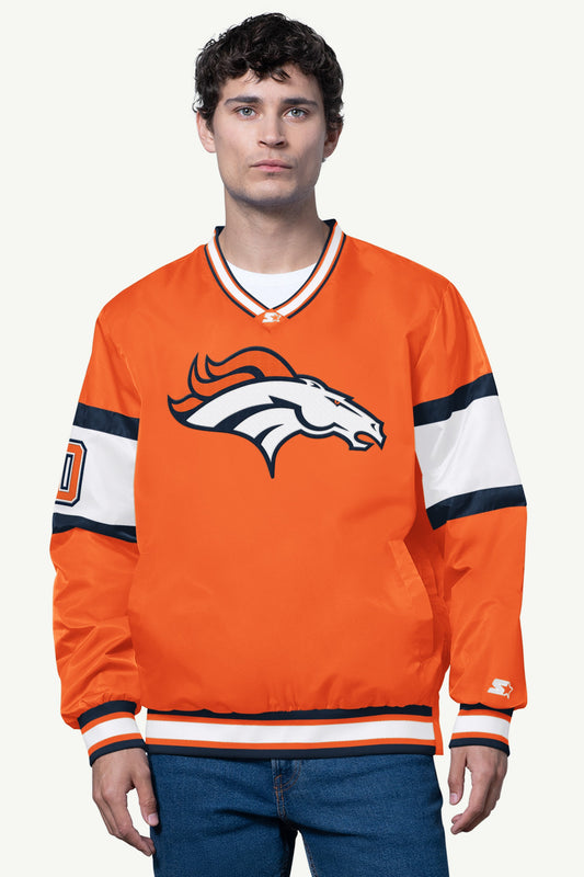 MENS DENVER BRONCOS SIGNAL COLLAR PULLOVER