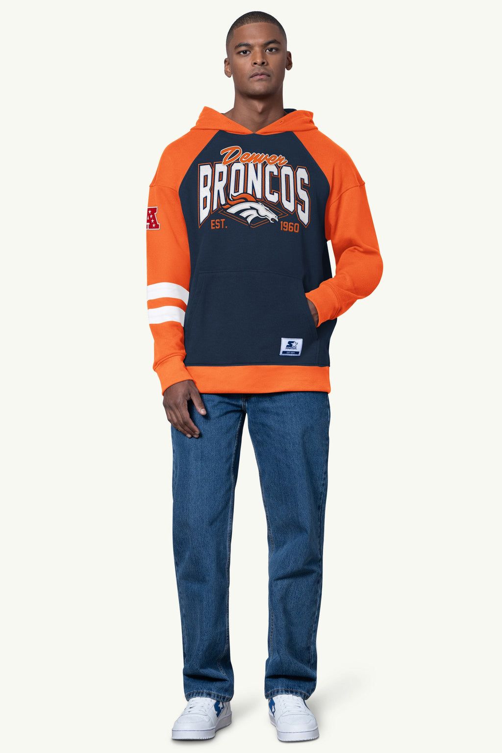 MENS DENVER BRONCOS INTERCEPTION COLORBLOCK HOODIE