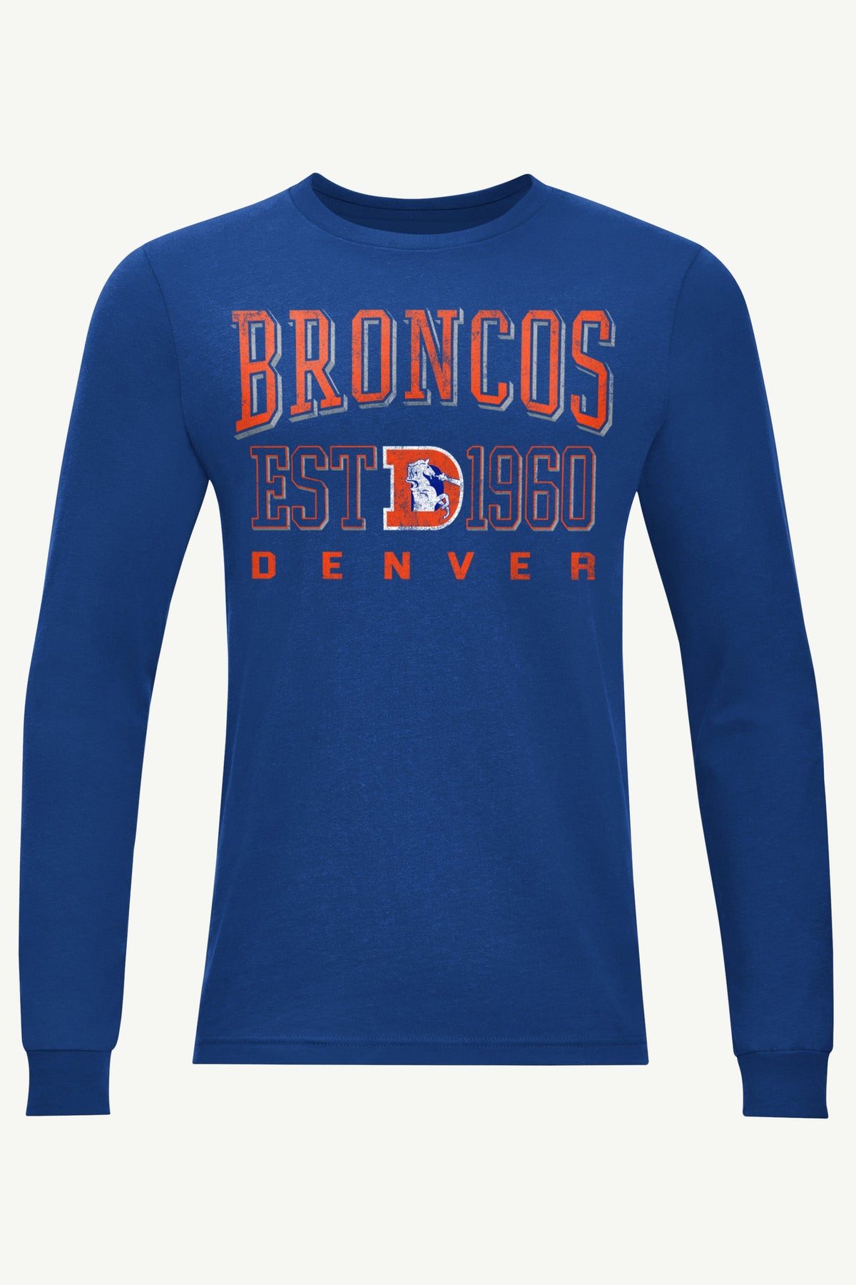 MENS DENVER BRONCOS RETRO LONG SLEEVE T SHIRT