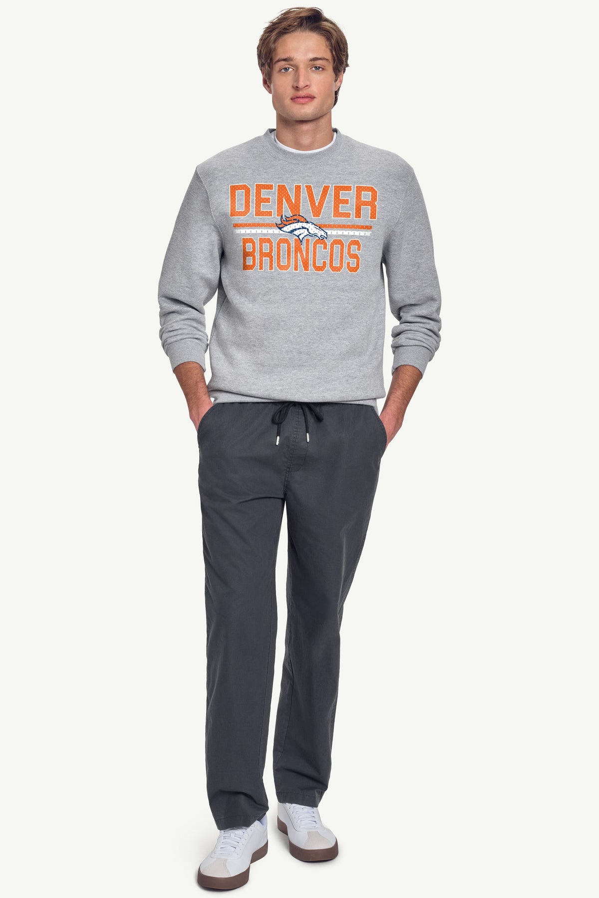 MENS DENVER BRONCOS MESH LOOK SWEATSHIRT