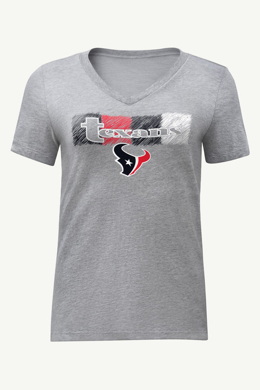 WOMENS HOUSTON TEXANS COLOR SHADING V-NECK T SHIRT