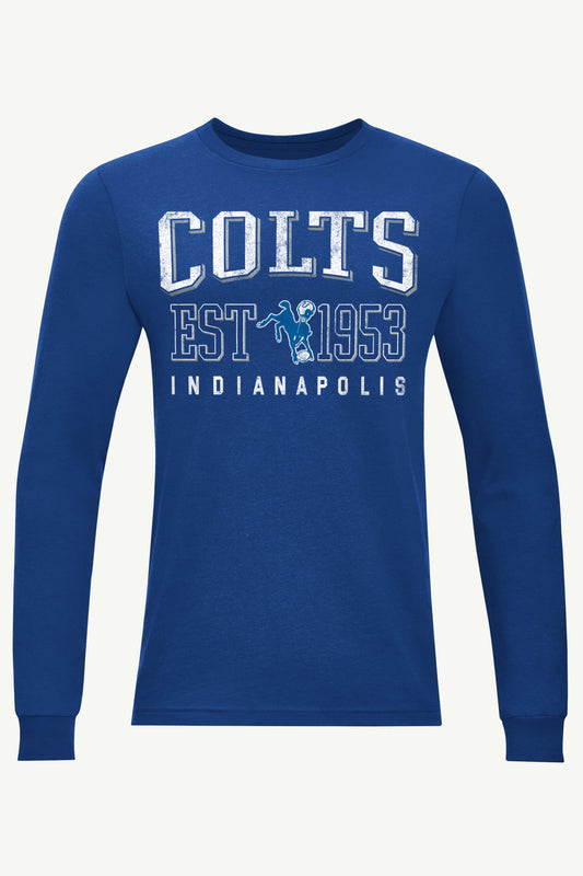 MENS INDIANAPOLIS COLTS RETRO LONG SLEEVE T SHIRT