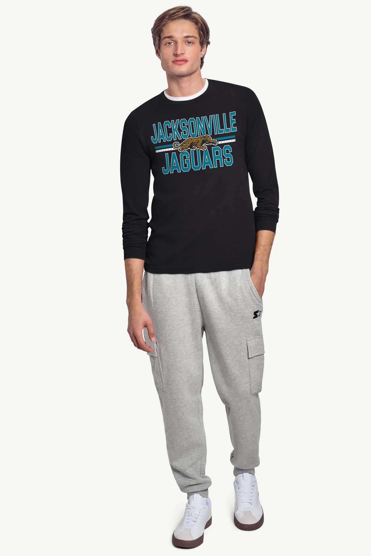 MENS JACKSONVILLE JAGUARS MESH LOOK RETRO LONG SLEEVE T SHIRT