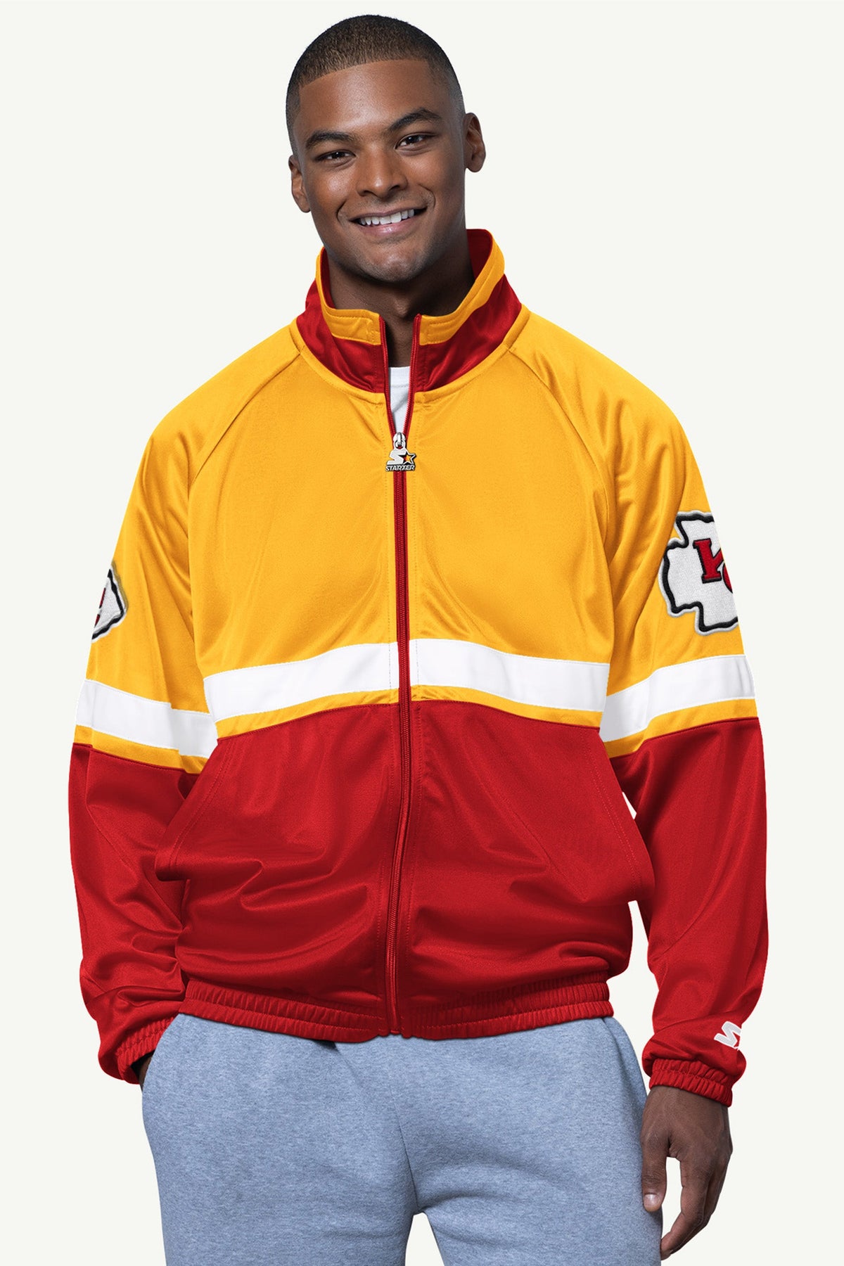 MENS KANSAS CITY CHIEFS VETERAN TRACK JACKET
