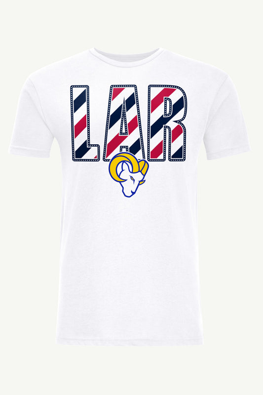 MENS LOS ANGELES RAMS STARS AND STRIPES T SHIRT