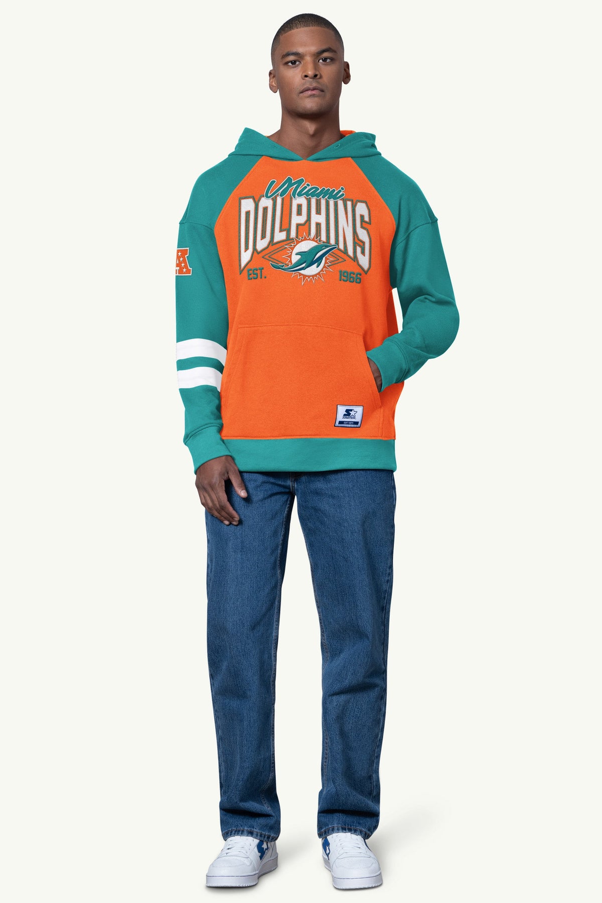 MENS MIAMI DOLPHINS INTERCEPTION COLORBLOCK HOODIE