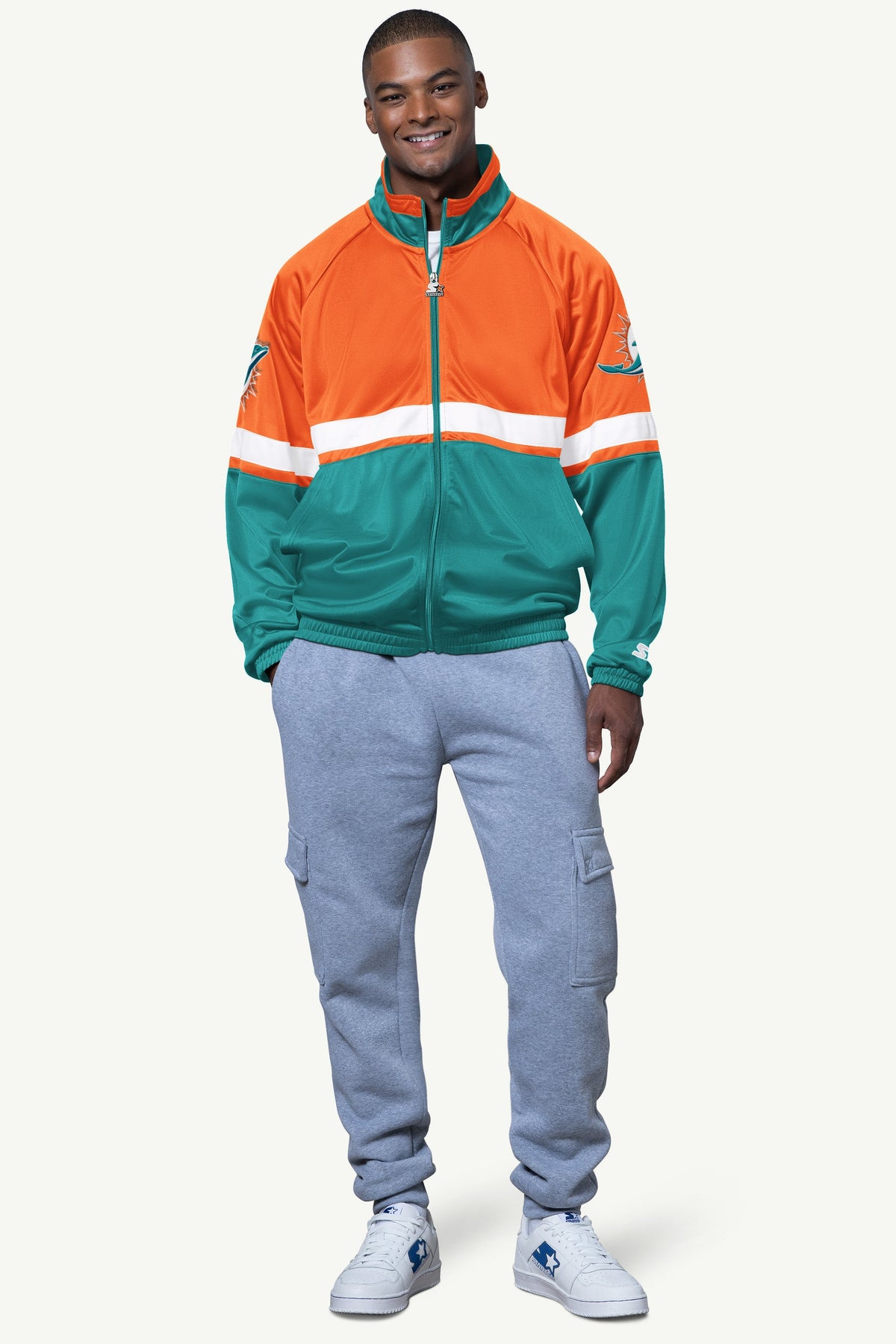 MENS MIAMI DOLPHINS VETERAN TRACK JACKET