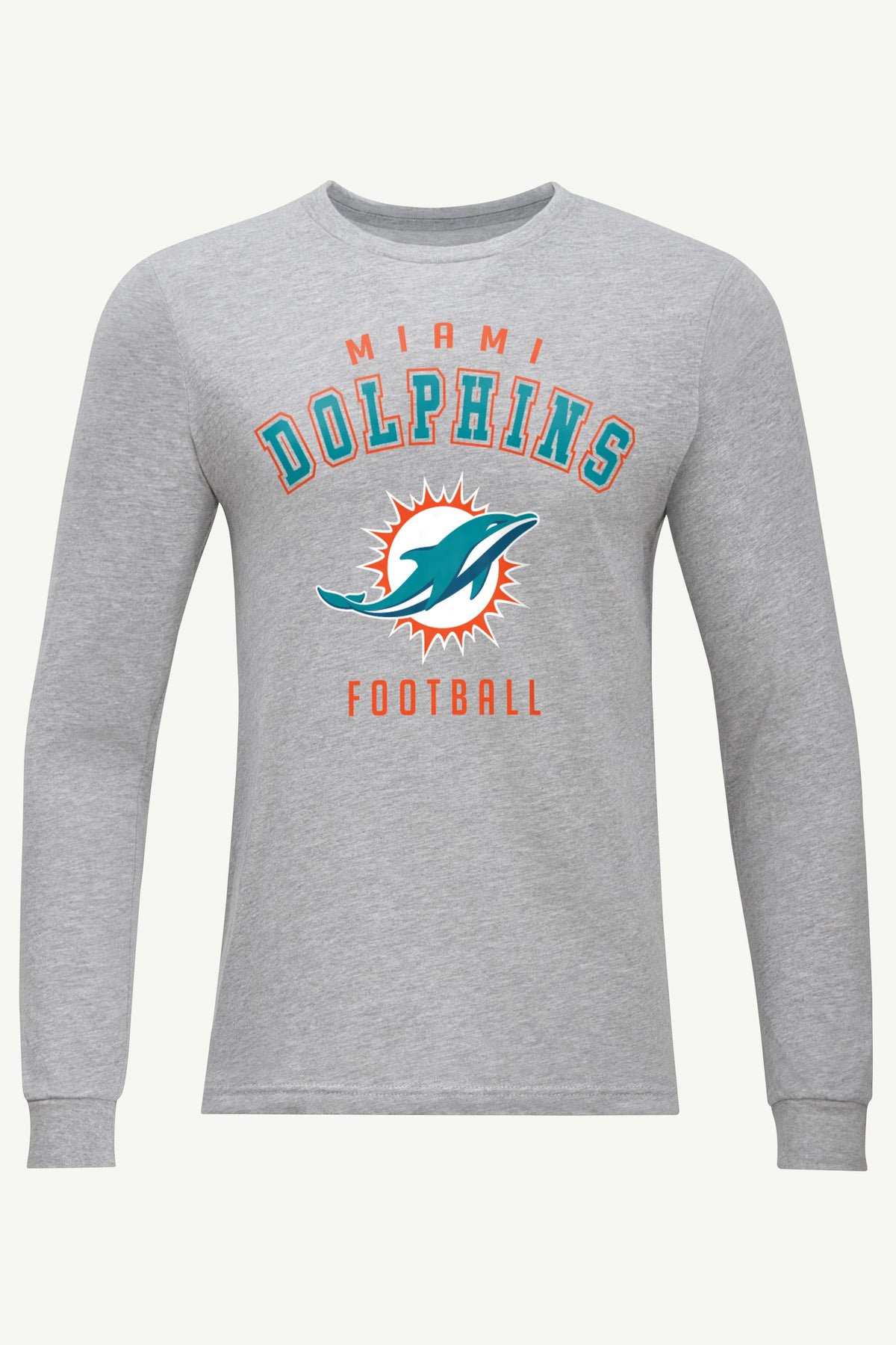 MENS MIAMI DOLPHINS LOGO LONG SLEEVE T SHIRT