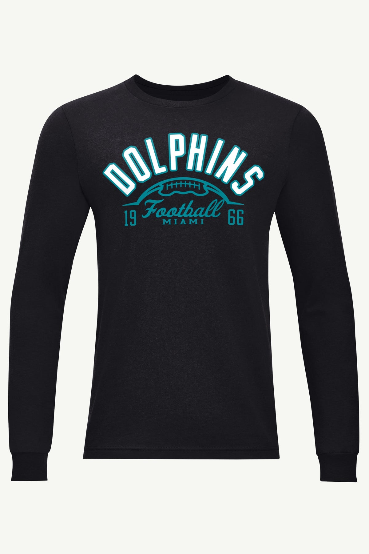 MENS MIAMI DOLPHINS HALF BALL LONG SLEEVE T SHIRT
