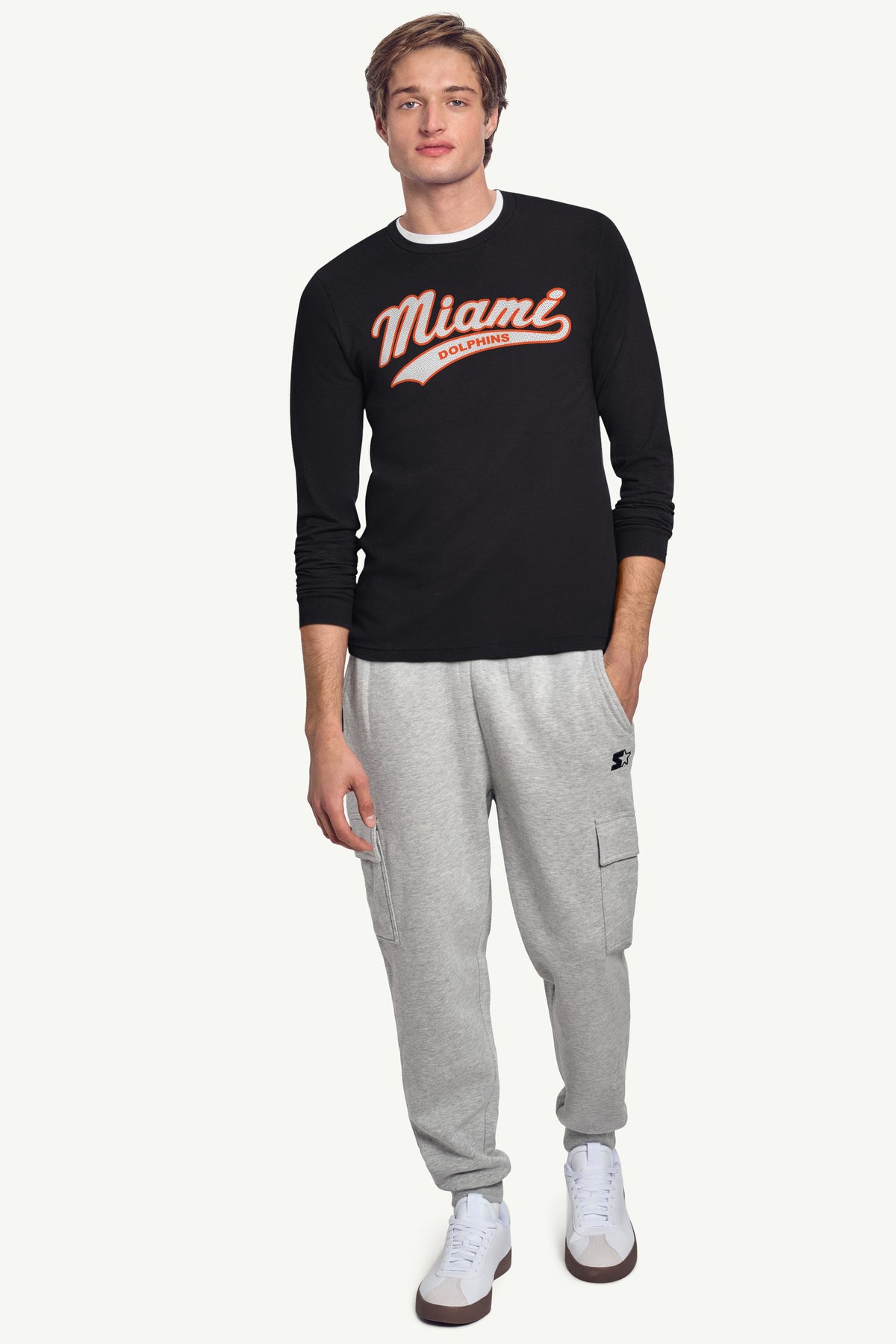 MENS MIAMI DOLPHINS TAILSWEEP LONG SLEEVE T SHIRT