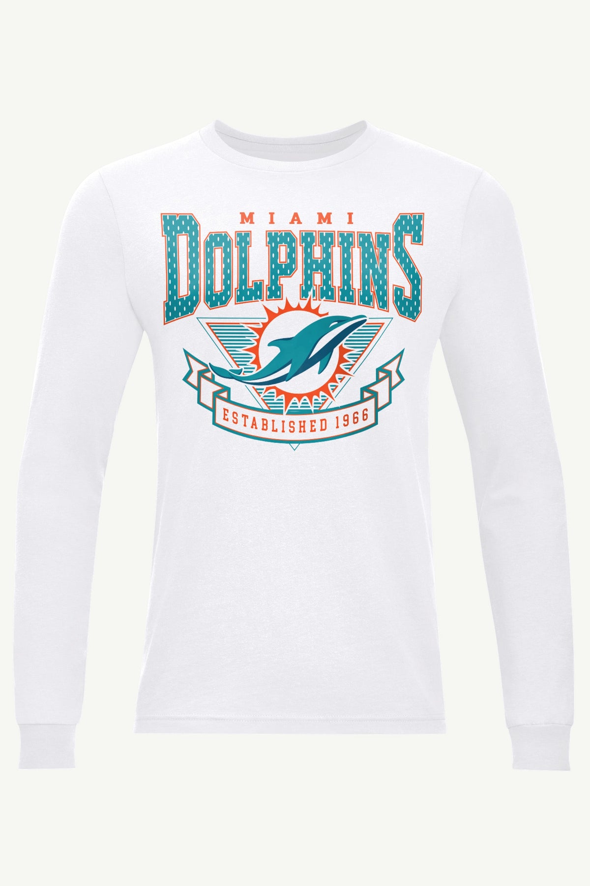 MENS MIAMI DOLPHINS 80's INSPIRED LONG SLEEVE T SHIRT