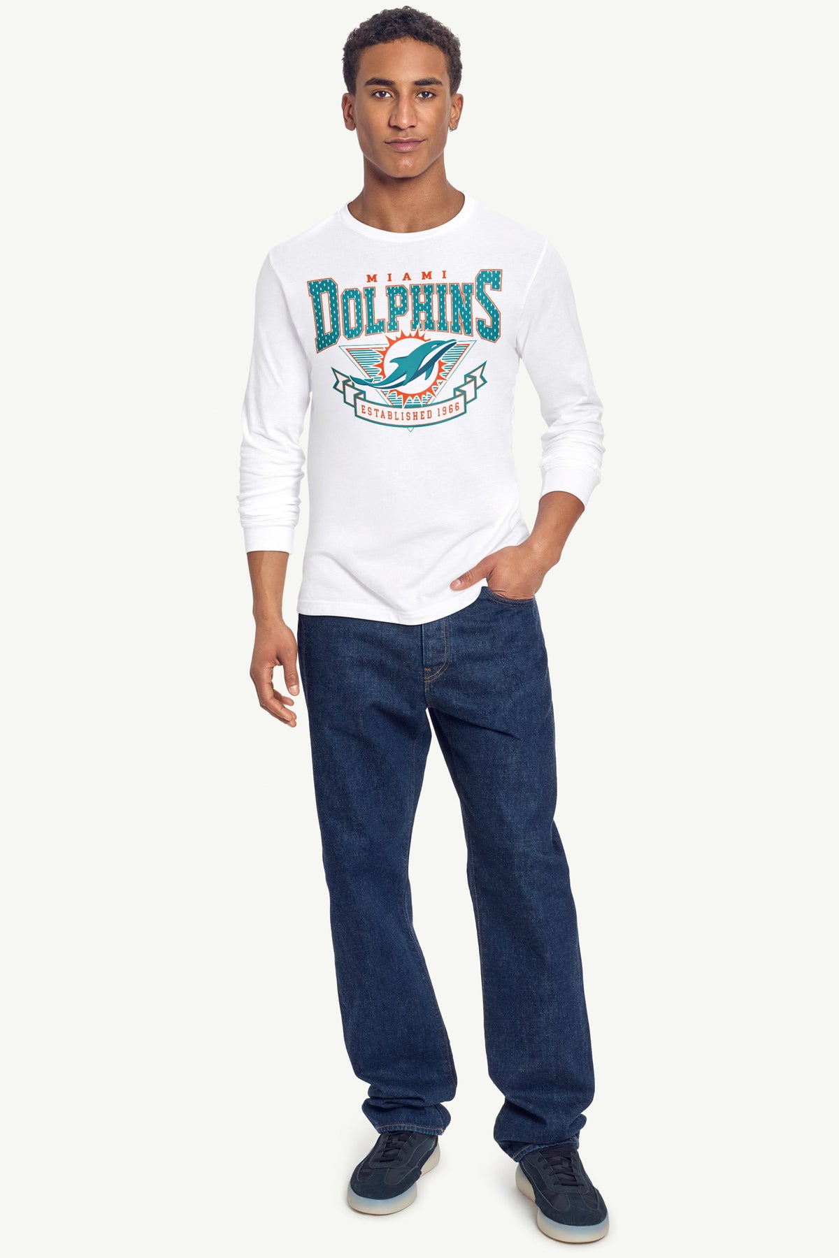 MENS MIAMI DOLPHINS 80's INSPIRED LONG SLEEVE T SHIRT