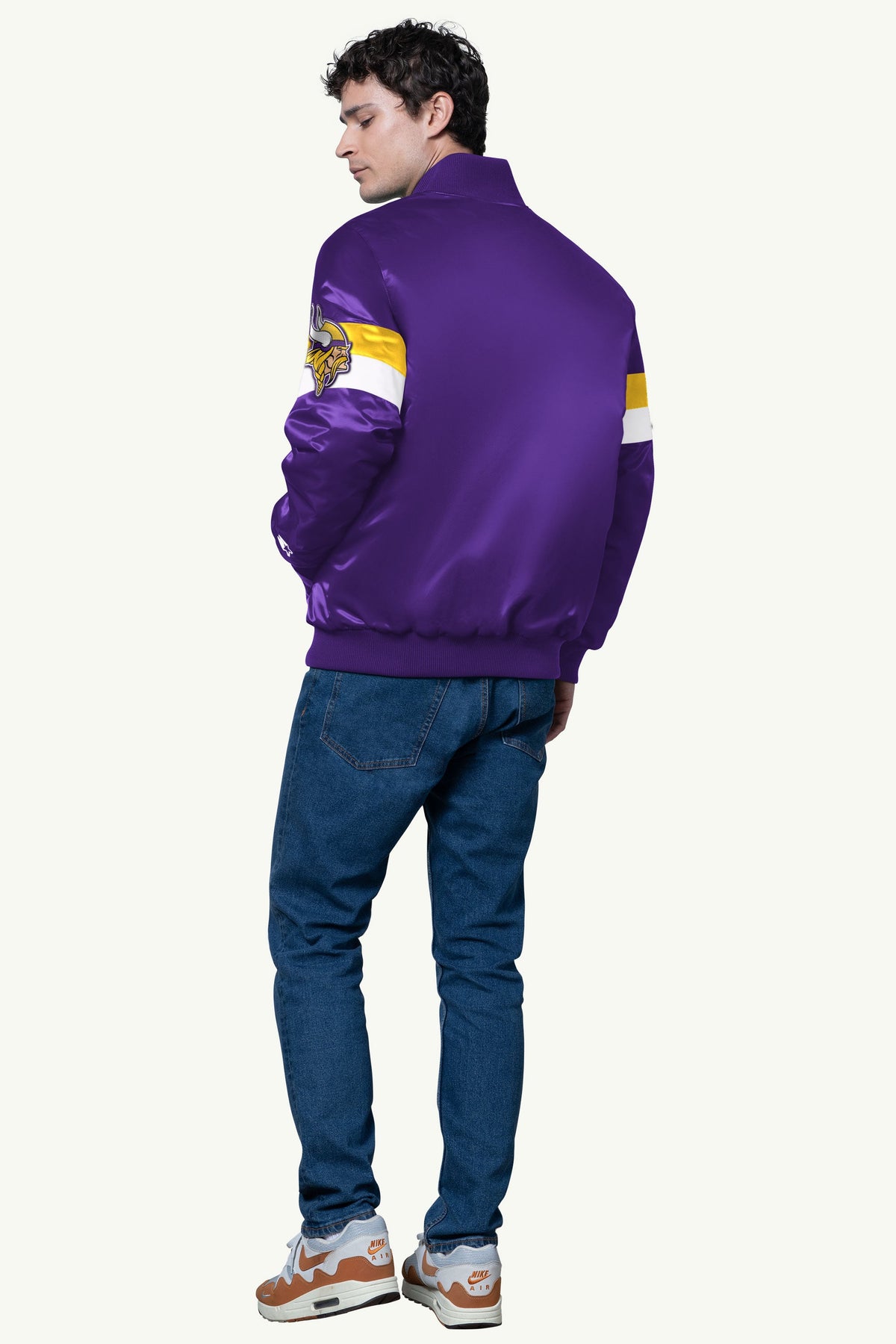 MENS MINNESOTA VIKINGS TRIPLE OPTION SATIN VARSITY JACKET
