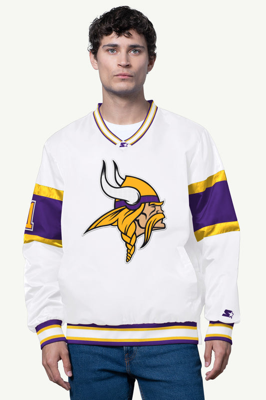 MENS MINNESOTA VIKINGS SIGNAL COLLAR PULLOVER