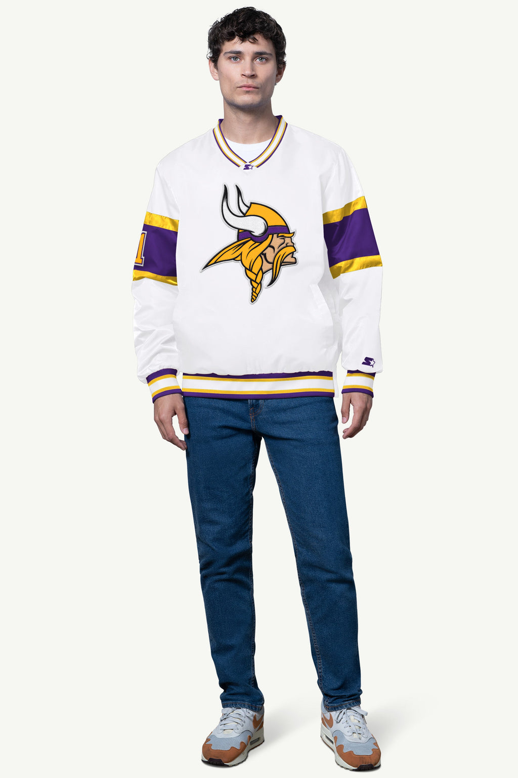 MENS MINNESOTA VIKINGS SIGNAL COLLAR PULLOVER