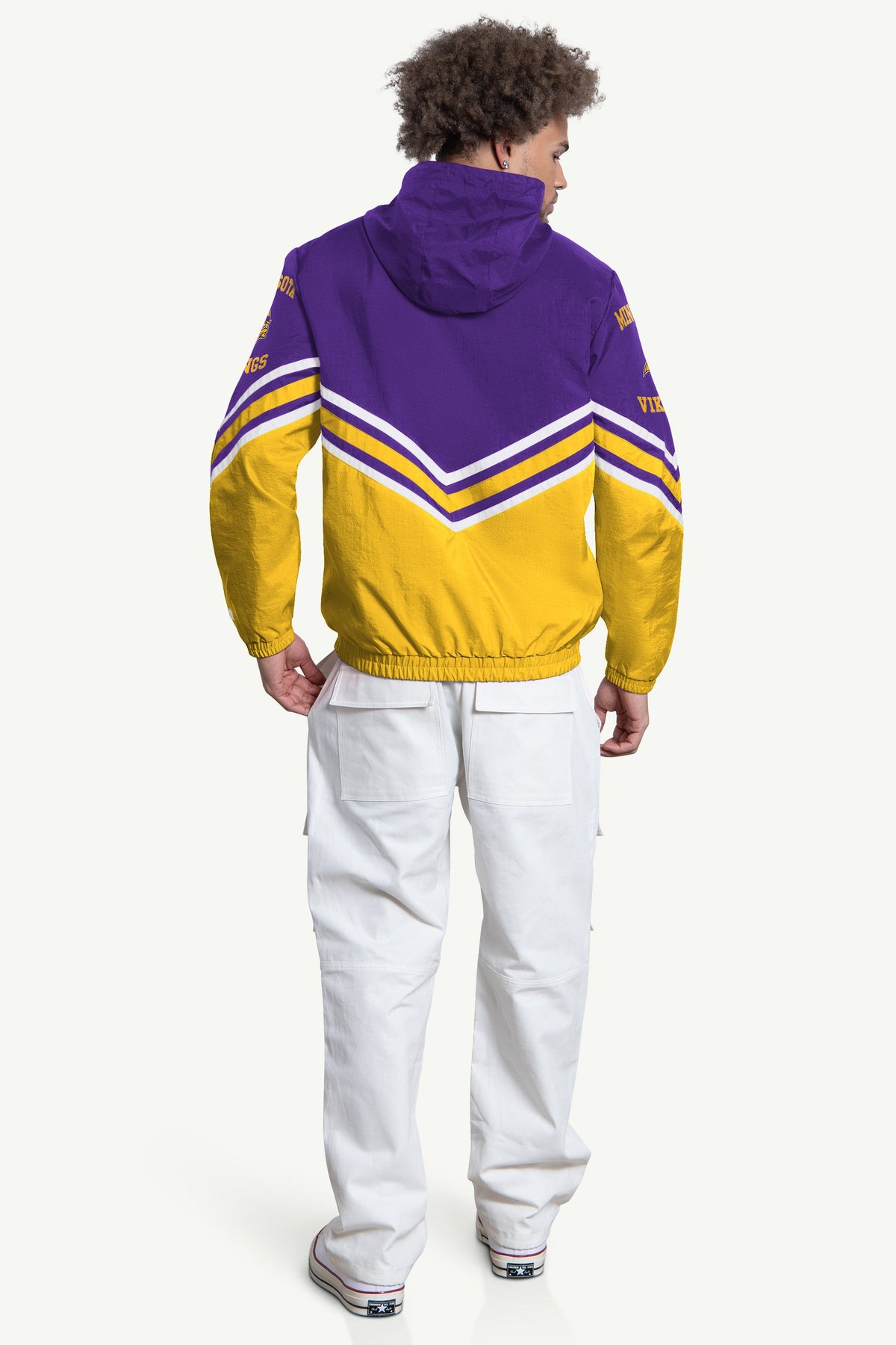 MENS MINNESOTA VIKINGS FAIR  FAIR PLAY HALF ZIP HOODED PULLOVER