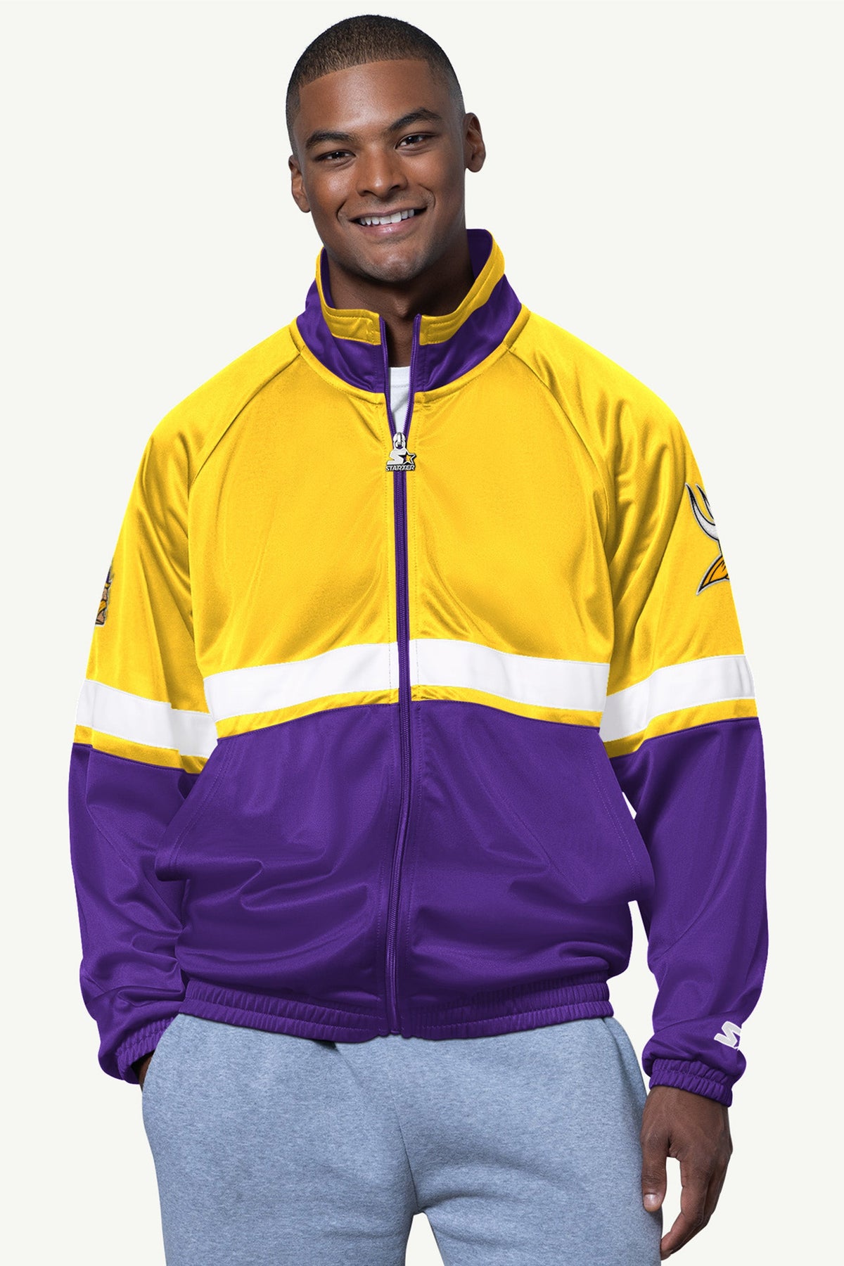 MENS MINNESOTA VIKINGS VETERAN TRACK JACKET