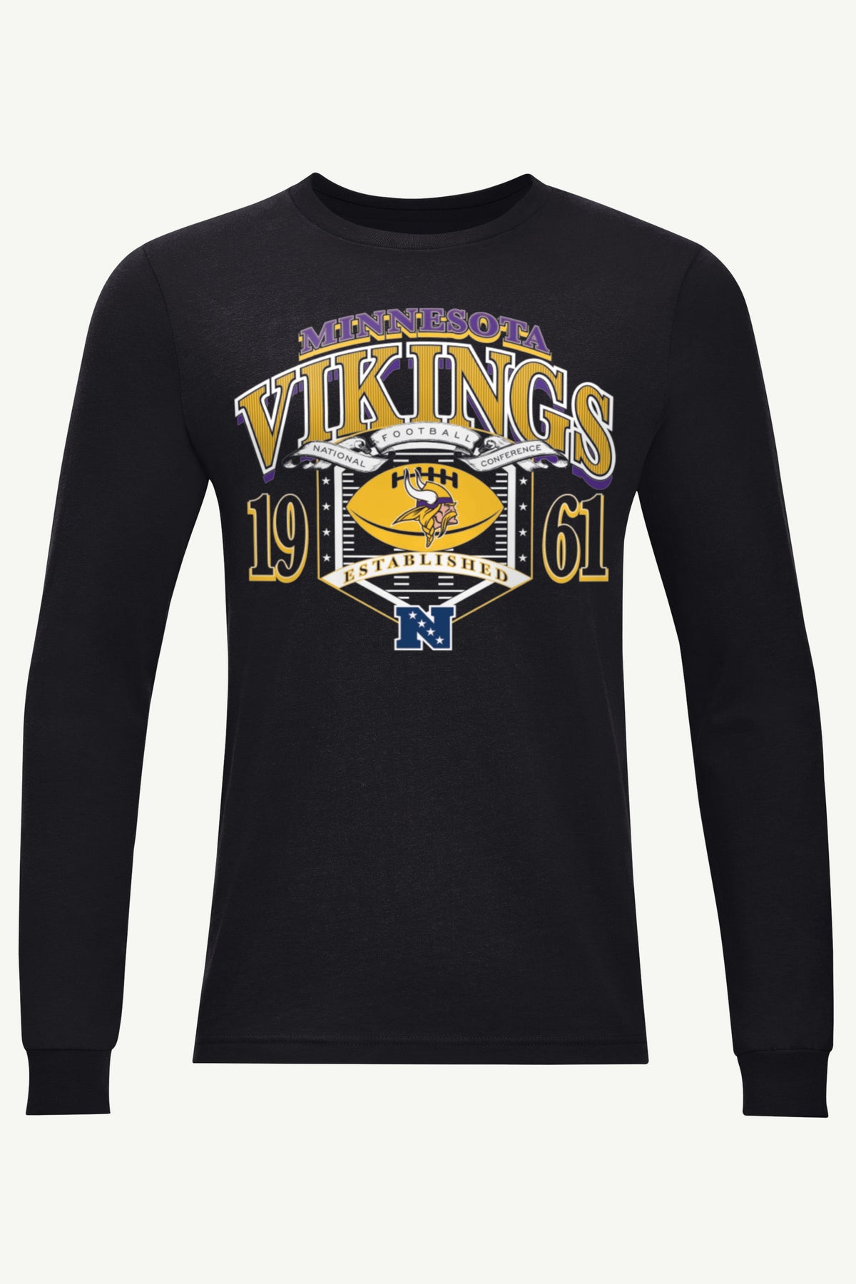 MENS MINNESOTA VIKINGS 80s INSPIRED FIELD LONG SLEEVE T SHIRTL
