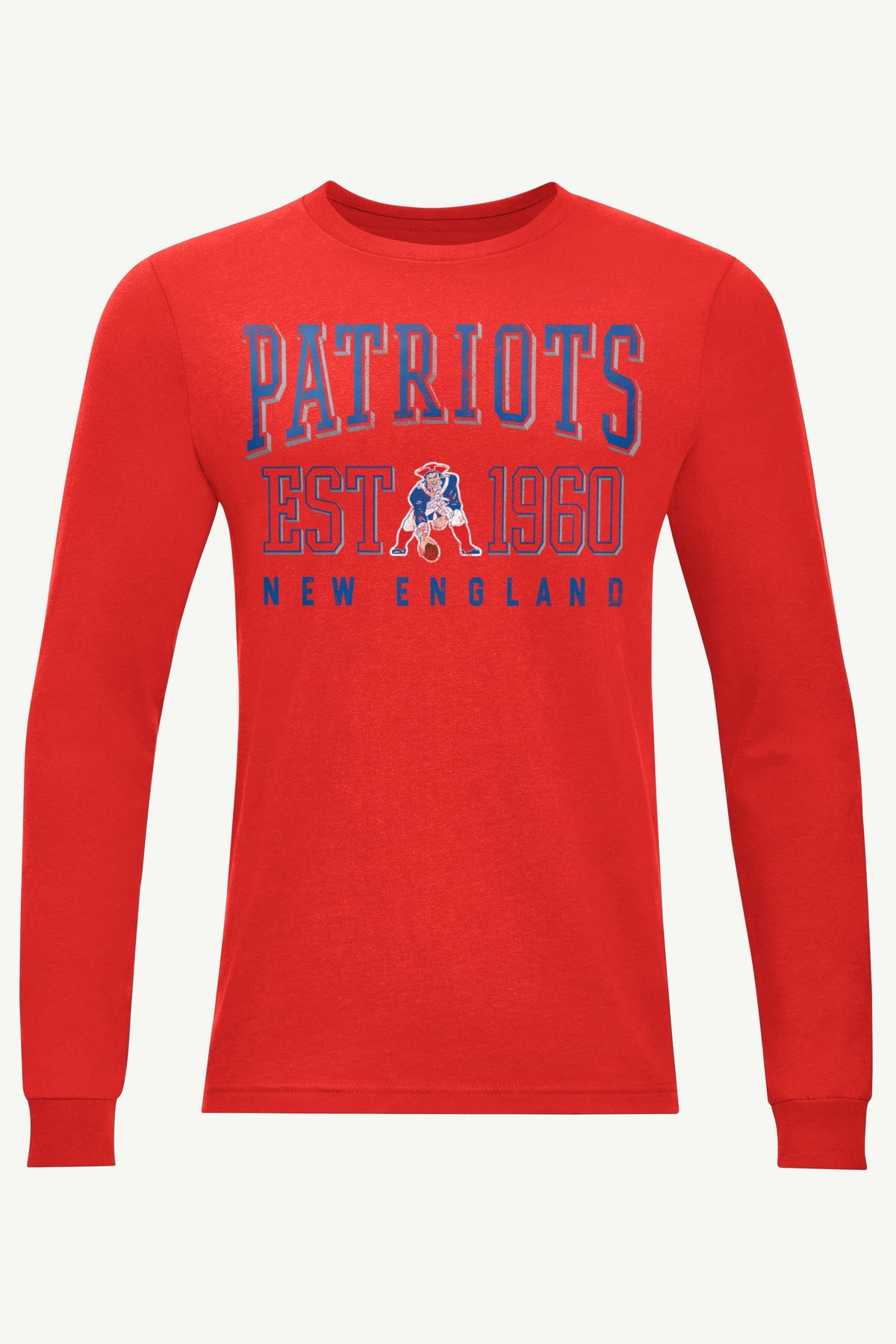 MENS NEW ENGLAND PATRIOTS RETRO LONG SLEEVE T SHIRT