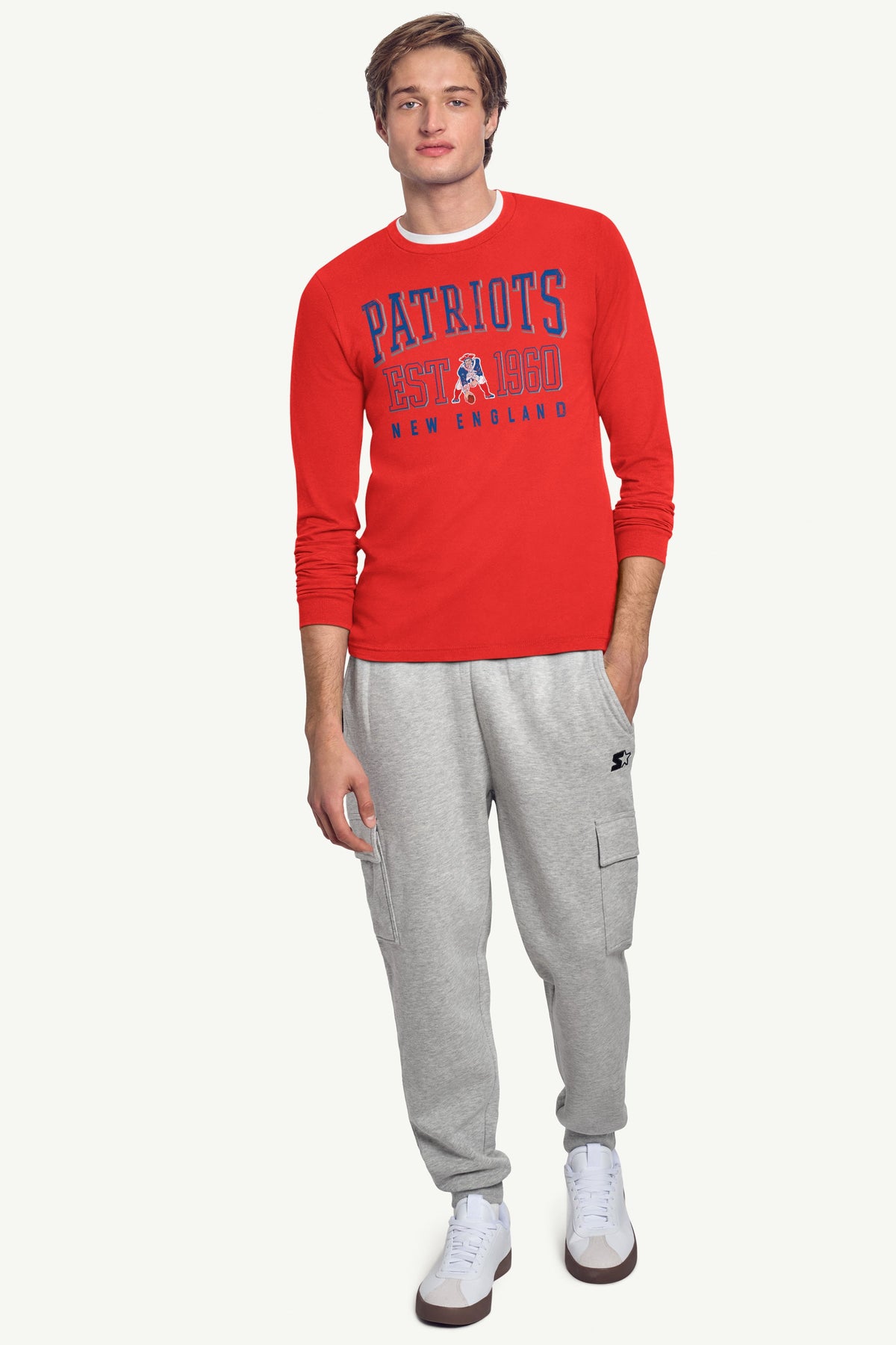 MENS NEW ENGLAND PATRIOTS RETRO LONG SLEEVE T SHIRT