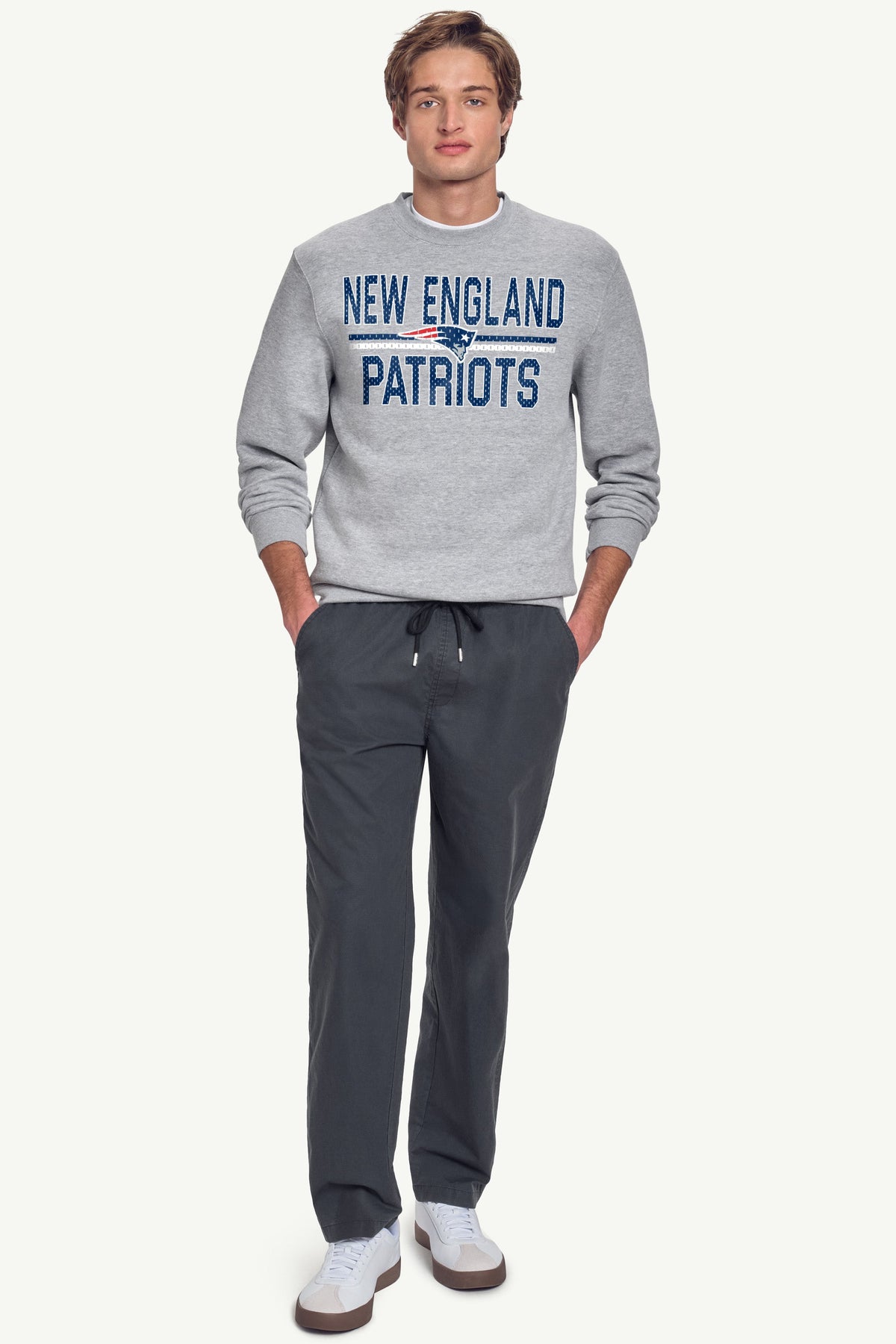 MENS NEW ENGLAND PATRIOTS MESH LOOK SWEATSHIRT
