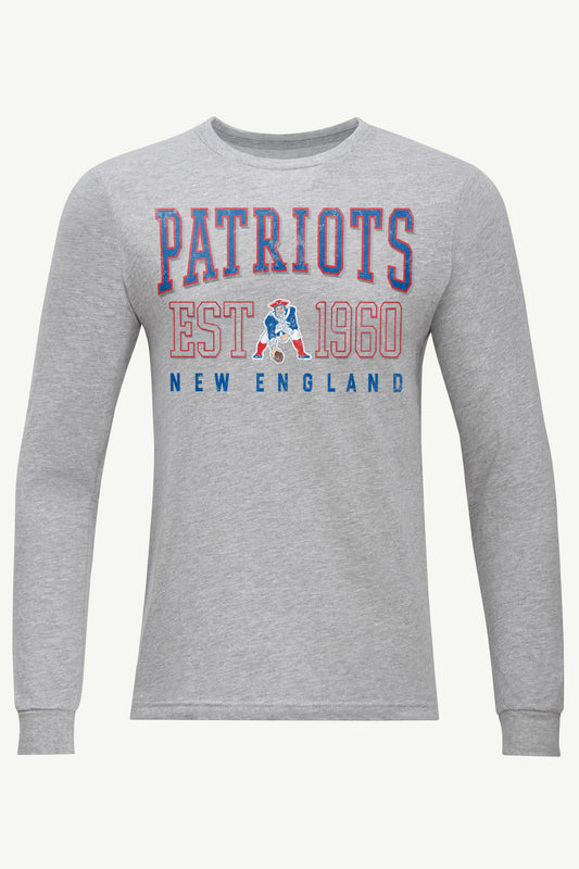 MENS NEW ENGLAND PATRIOTS RETRO LONG SLEEVE T SHIRT
