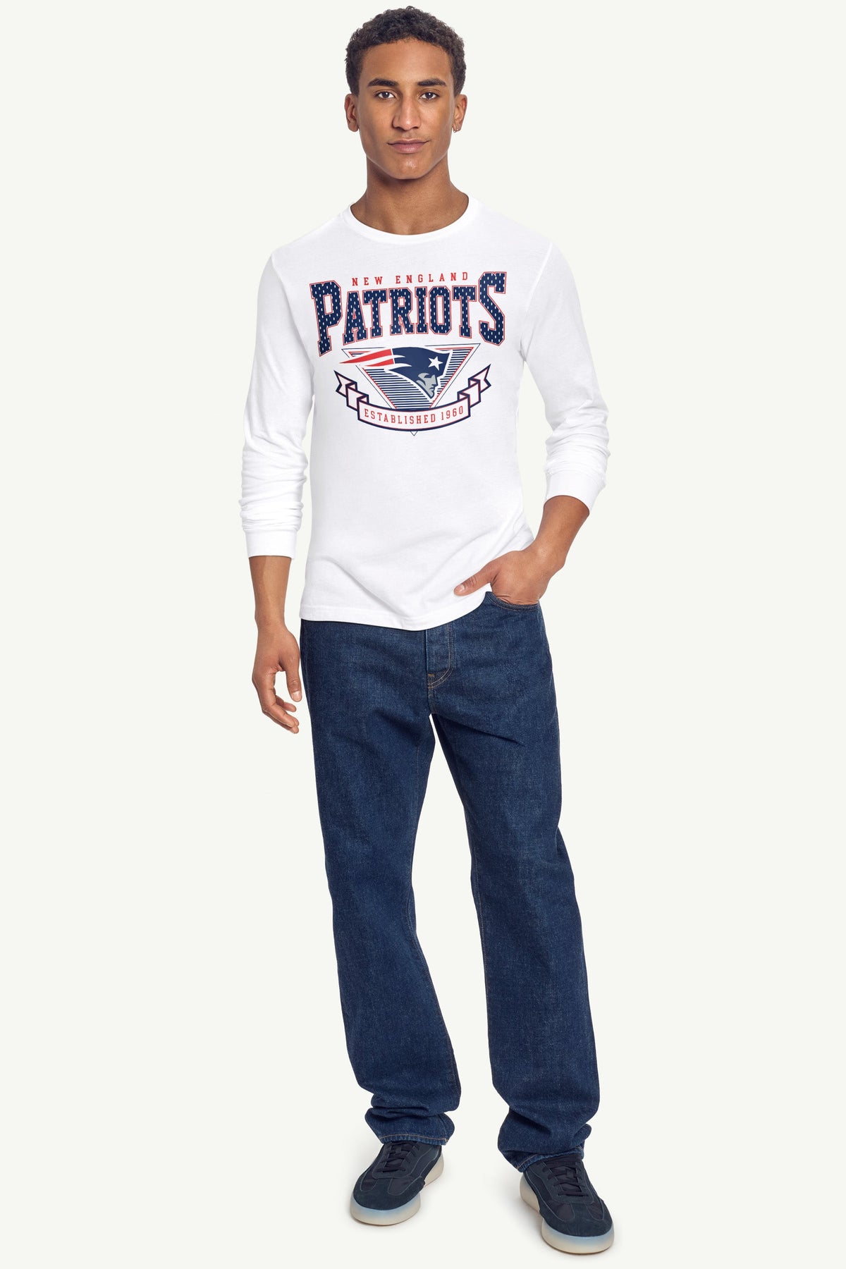 MENS NEW ENGLAND PATRIOTS 80's INSPIRED LONG SLEEVE T SHIRT
