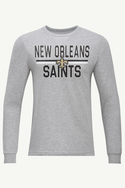 MENS NEW ORLEANS SAINTS MESH LOOK LONG SLEEVE T SHIRT