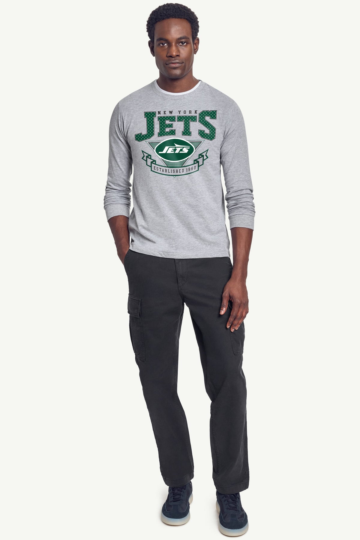 MENS NEW YORK JETS 80's INSPIRED LONG SLEEVE T SHIRT