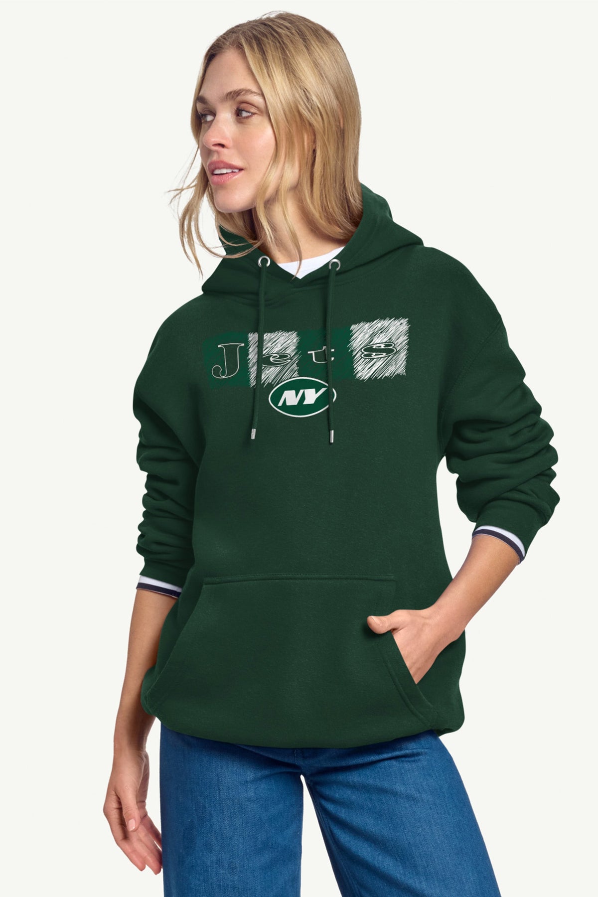 WOMENS NEW YORK JETS COLOR SHADING HOODIE