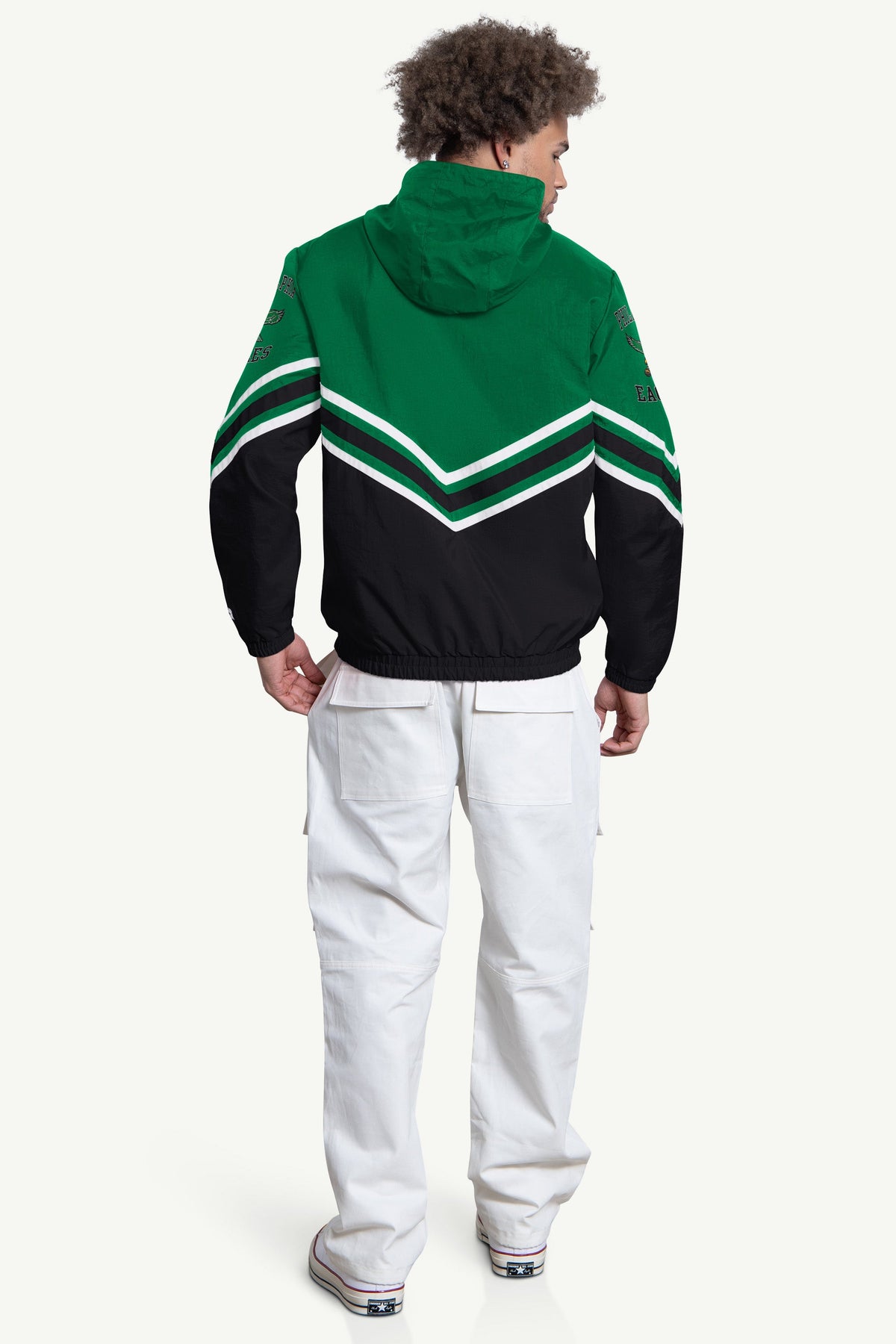 MENS PHILADELPHIA EAGLES FAIR PLAY HALF ZIP HOODED PULLOVER