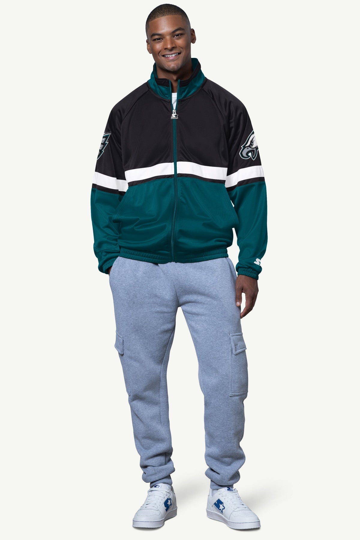 MENS PHILADELPHIA EAGLES VETERAN TRACK JACKET