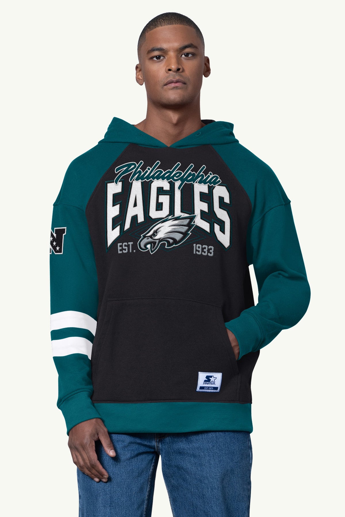 MENS PHILADELPHIA EAGLES INTERCEPTION COLORBLOCK HOODIE