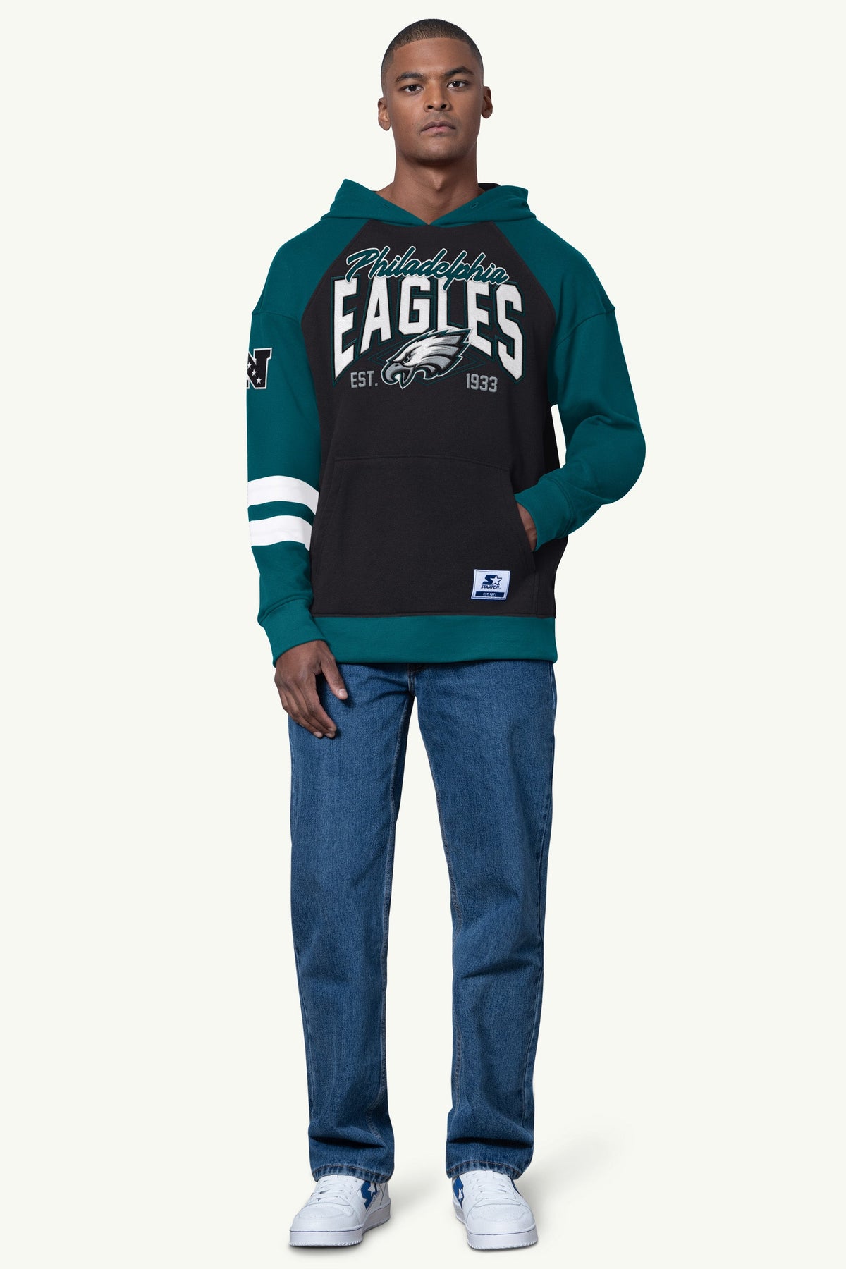 MENS PHILADELPHIA EAGLES INTERCEPTION COLORBLOCK HOODIE