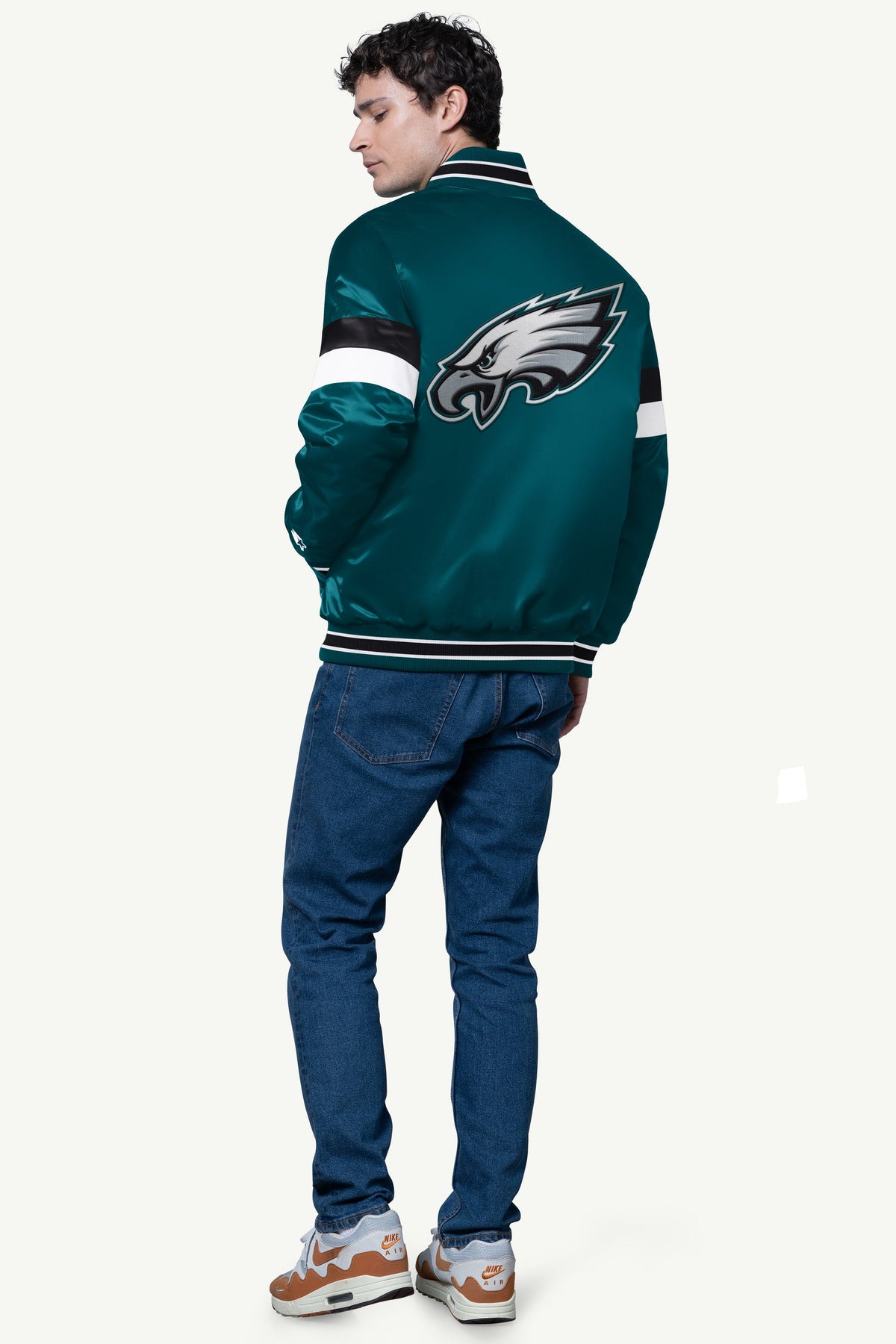 MENS PHILADELPIA EAGLES SATIN VARSITY JACKET