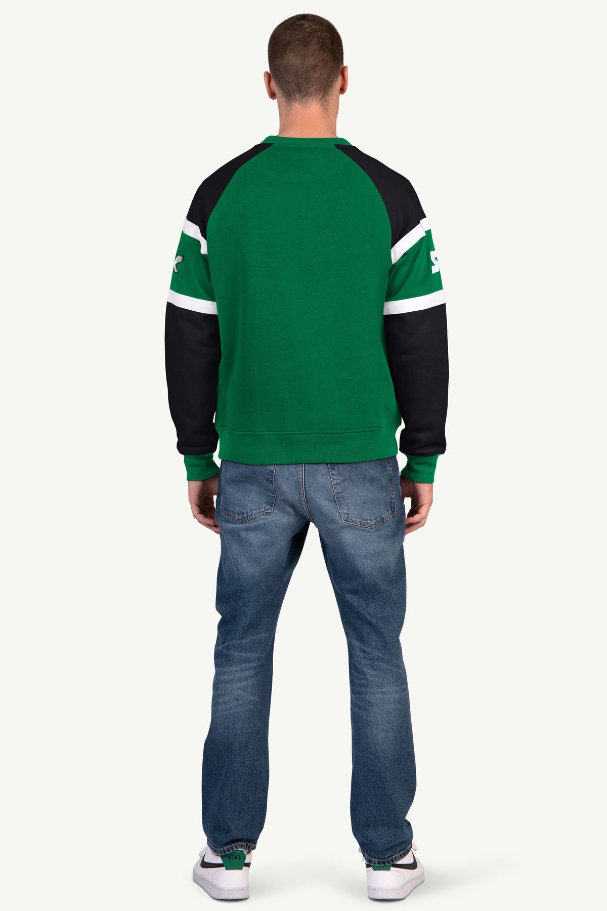 MENS PHILADELPHIA EAGLES DIME BACK COLORBLOCK CREWNECK